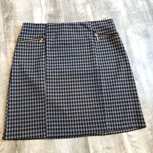 George Black and Gray Houndstooth Mini Skirt